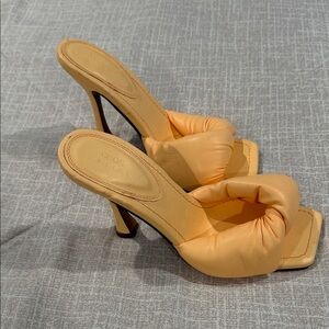 ASOS Peach Padded Knot Slide Heels